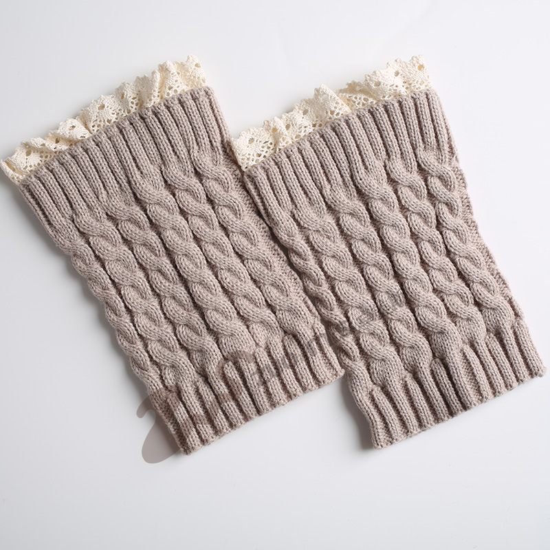 Knitting Wool Leggings Warm Autumn Winter Boots Short Paragraph Lace Socks